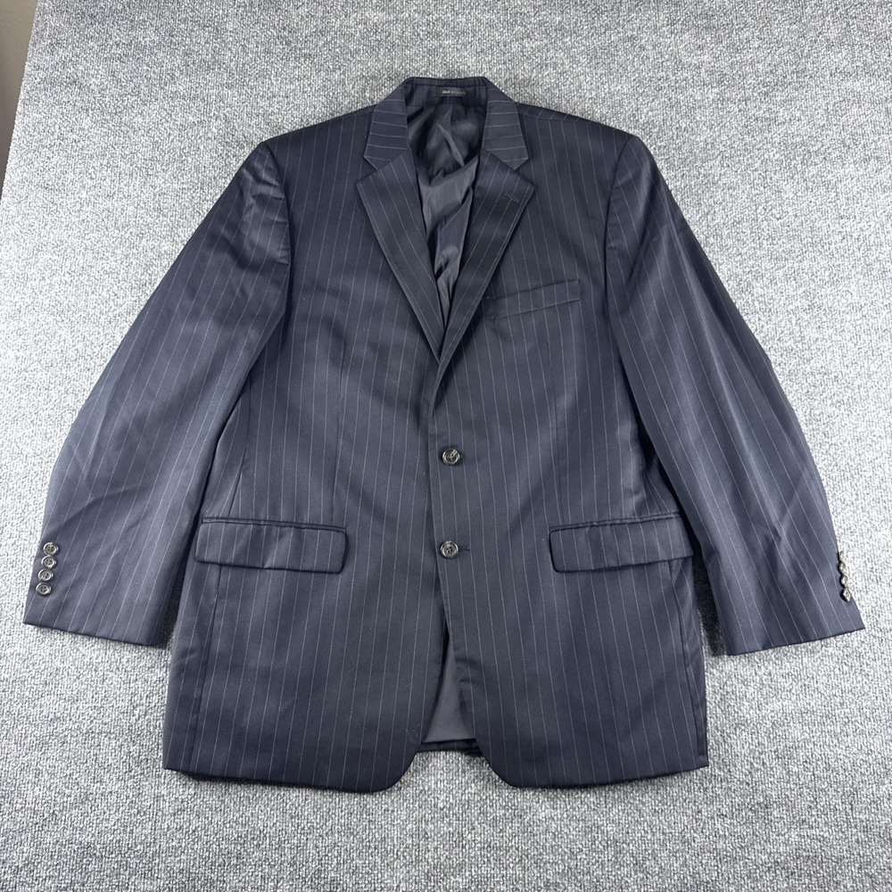 Lauren Ralph Lauren‎ Blazer Sport Coat Jacket 100% Wool Navy Blue 44L 2 Button